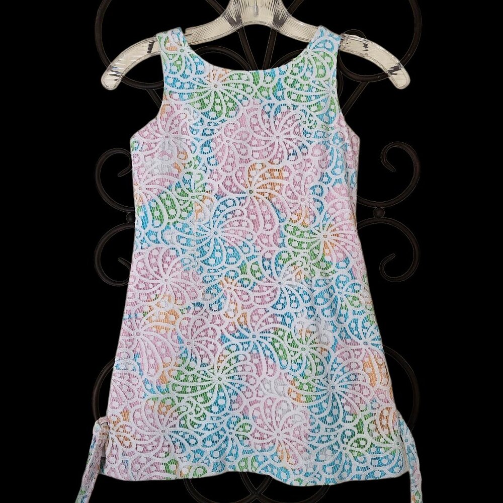 Lilly Pulitzer Childs Lace Overlay Sleeveless Shift Dress size Children's 8